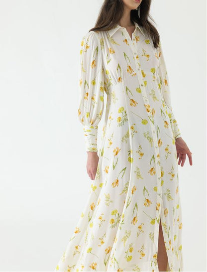 Collar Maxi Shirt Dress