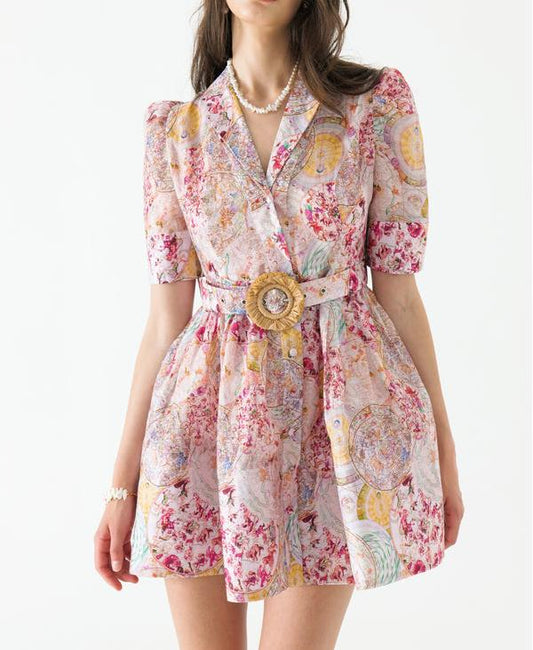 Silk Belt Mini Dress