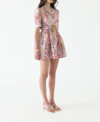 Silk Belt Mini Dress