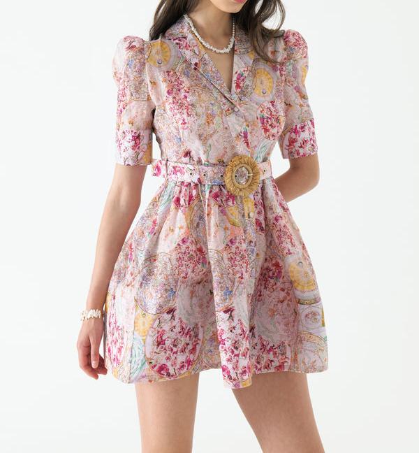 Silk Belt Mini Dress