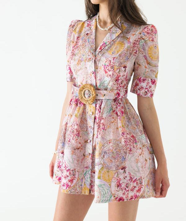 Silk Belt Mini Dress