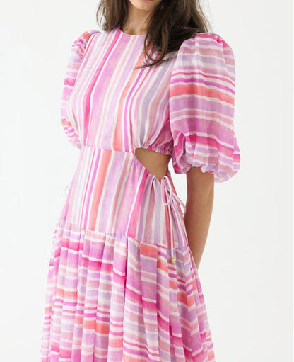 Puff Sleeve Midi Dress