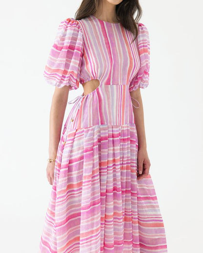 Puff Sleeve Midi Dress