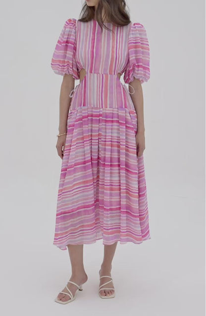 Puff Sleeve Midi Dress
