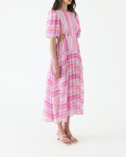 Puff Sleeve Midi Dress