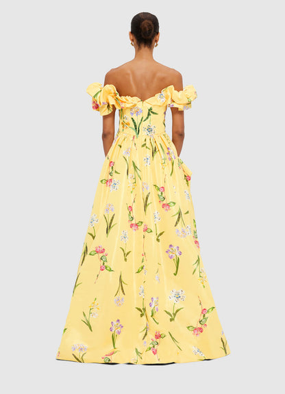 Voluminous Gown - Wild Flower In Sorbet