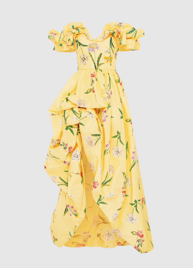 Voluminous Gown - Wild Flower In Sorbet