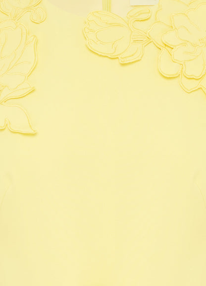 Appliqué Short Sleeve Mini Dress - Sorbet Yellow