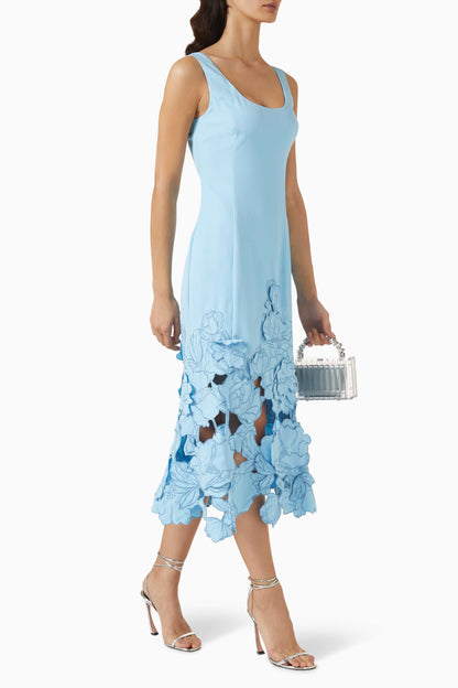 Appliqué Midi Dress In Viscose