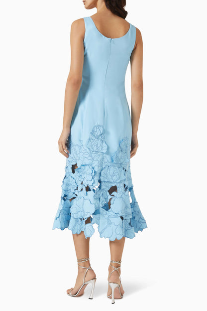 Appliqué Midi Dress In Viscose