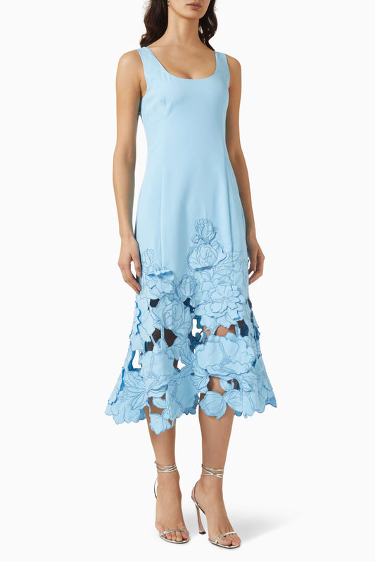 Appliqué Midi Dress In Viscose