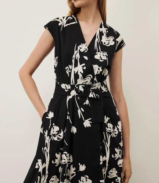 Women's Silky Knit And Dot Pattern Full Dress
