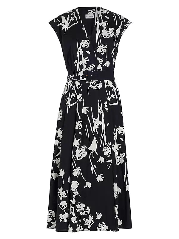 Women's Silky Knit And Dot Pattern Full Dress