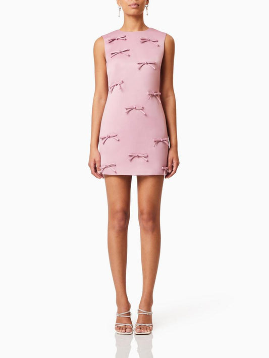 Bow-embellished Mini Dress