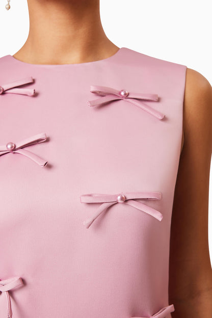 Bow-embellished Mini Dress
