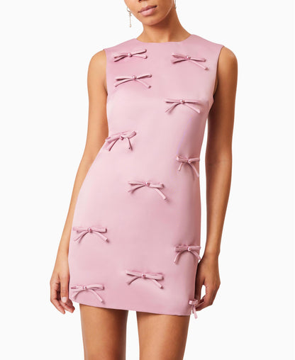 Bow-embellished Mini Dress