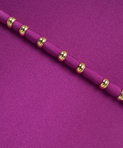Purple Gold Trim Asymmetric Swimsuit