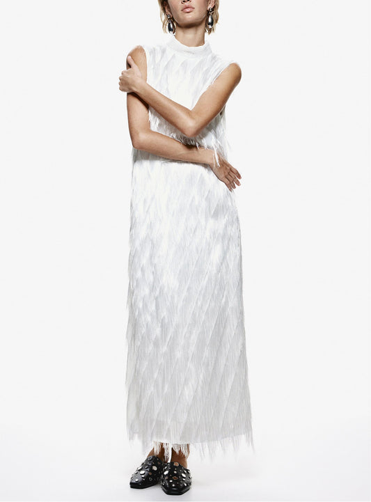 White Fringed Dress