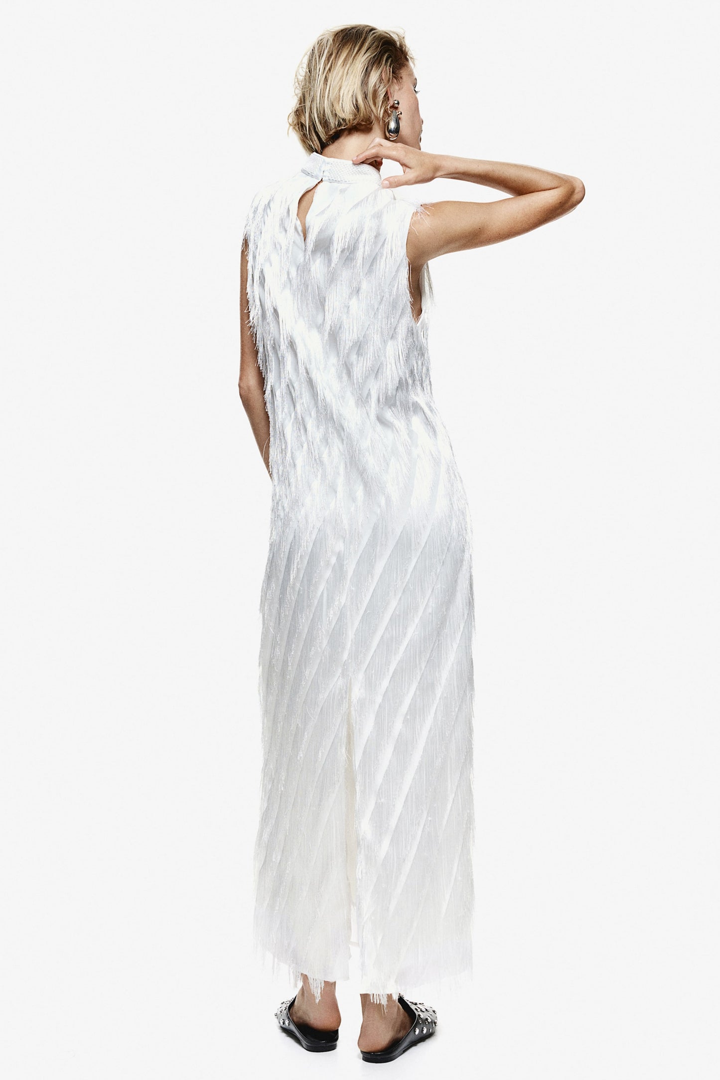 White Fringed Dress