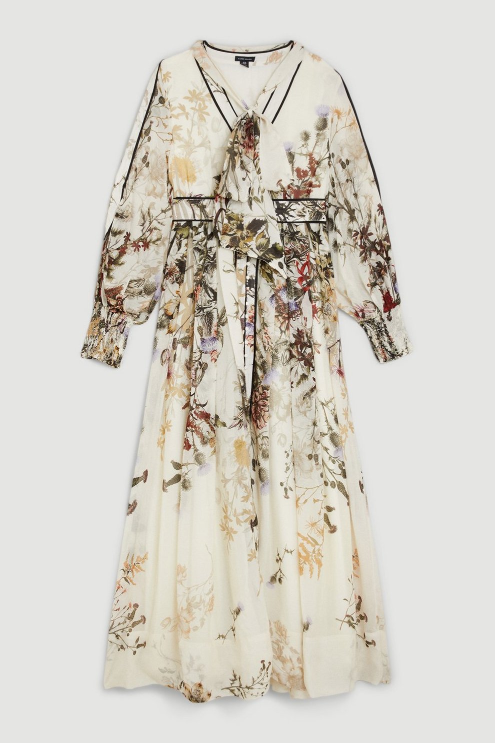 Viscose Floral Border Print Woven Maxi Dress