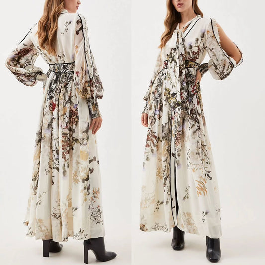 Viscose Floral Border Print Woven Maxi Dress