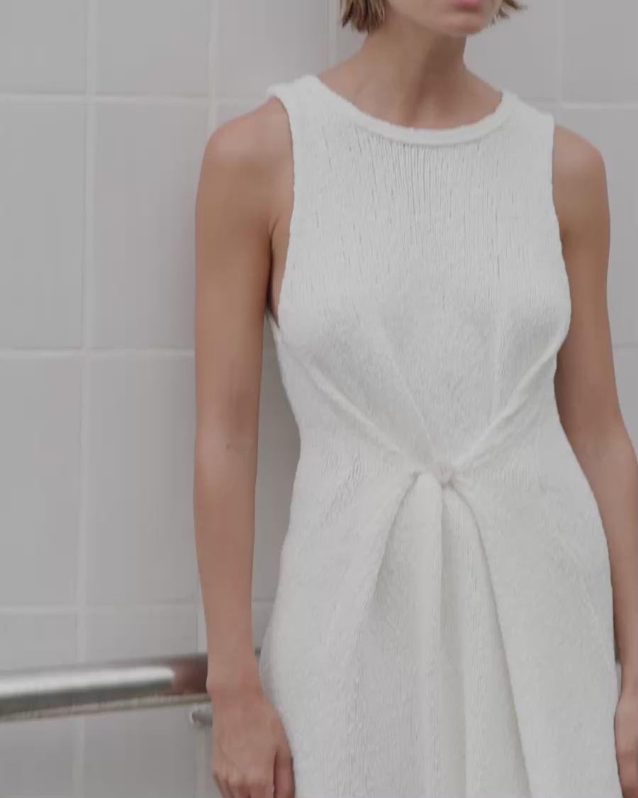 White Knit Maxi Dress