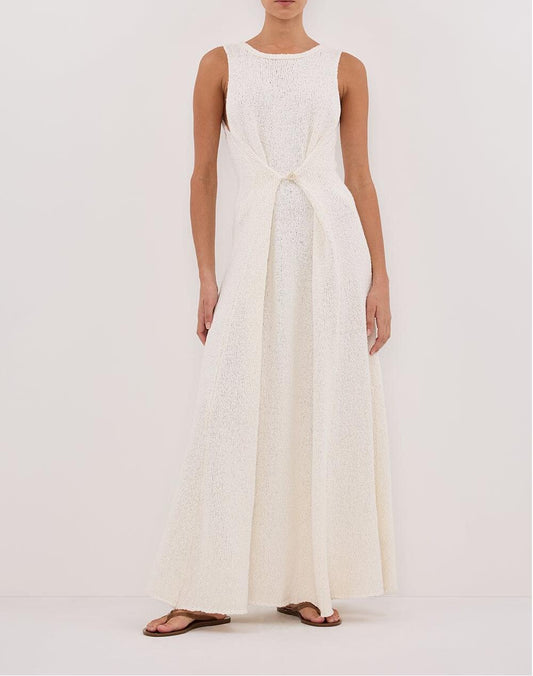 White Knit Maxi Dress