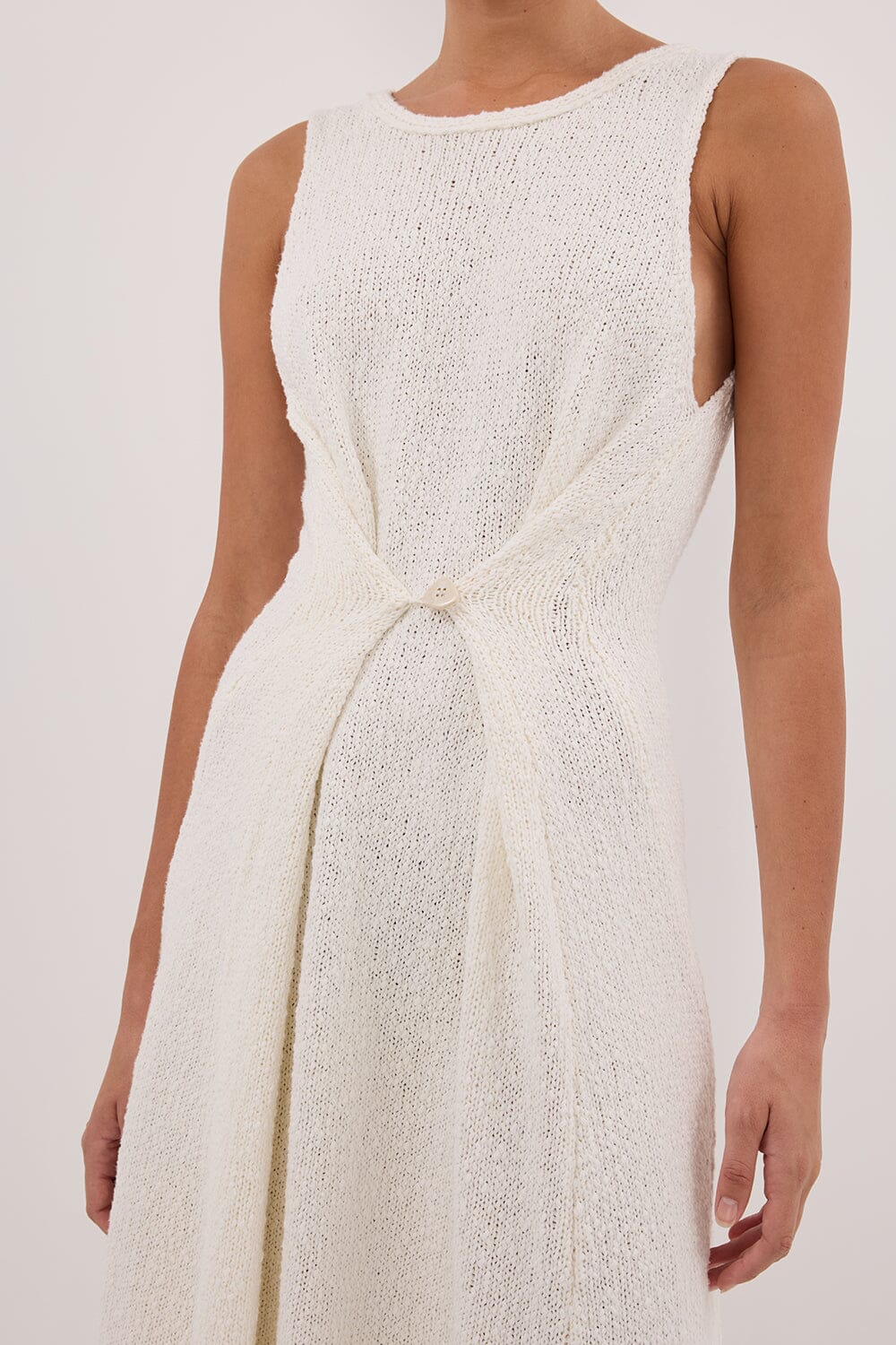 White Knit Maxi Dress