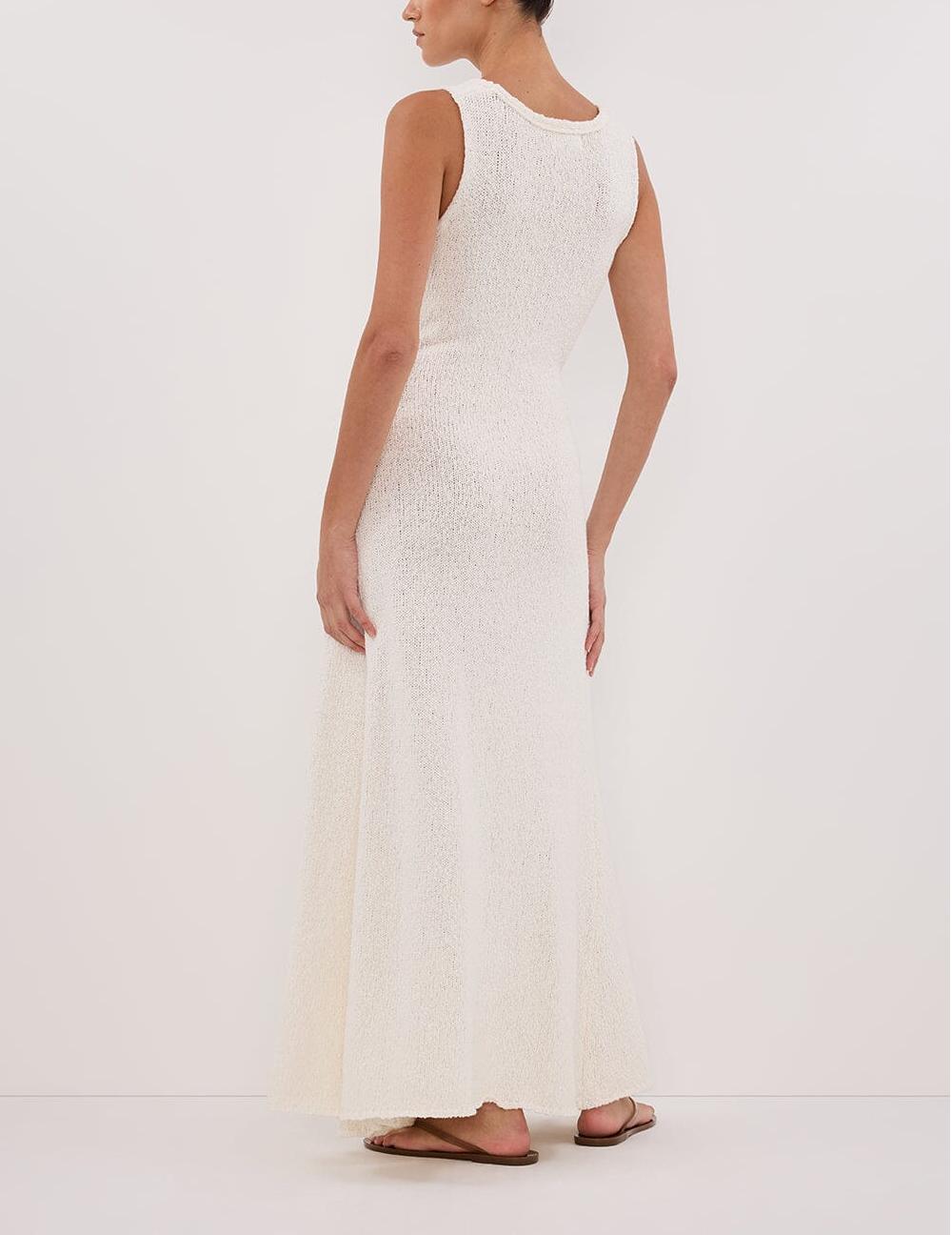 White Knit Maxi Dress