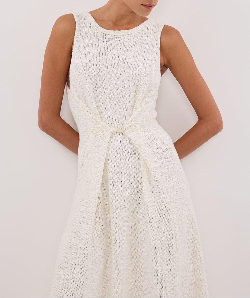 White Knit Maxi Dress