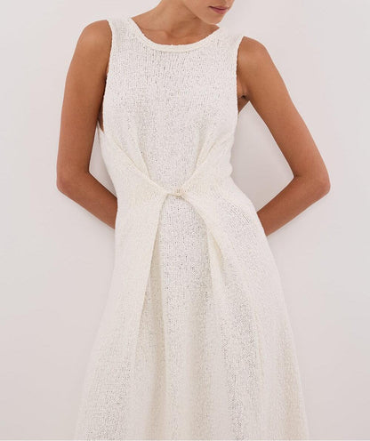 White Knit Maxi Dress