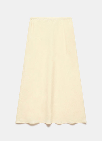 Yellow Linen Scallop Skirt Suit