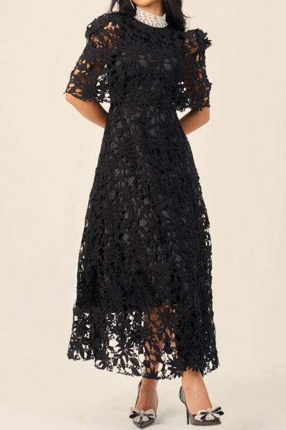 Black Lace Midi Dress
