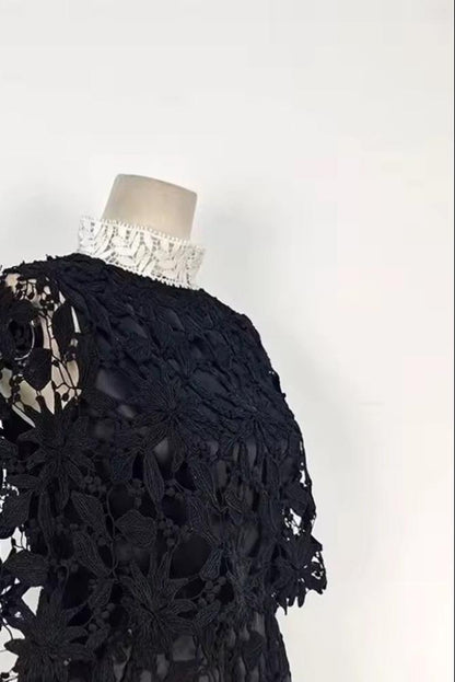 Black Lace Midi Dress