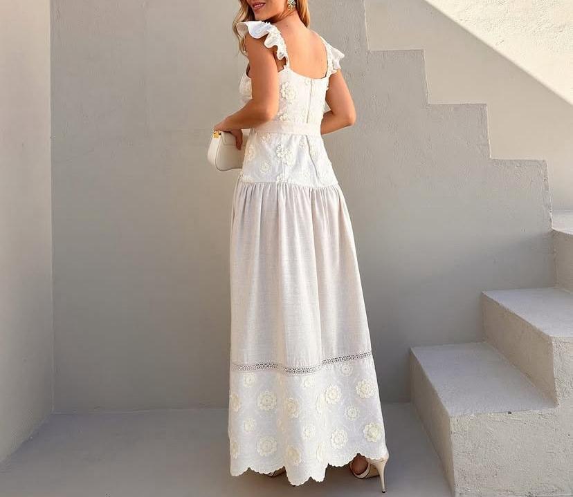 White Natural Linen Dress