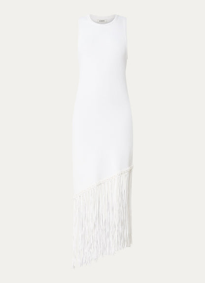 Finely Knitted Midi Fringes Dress