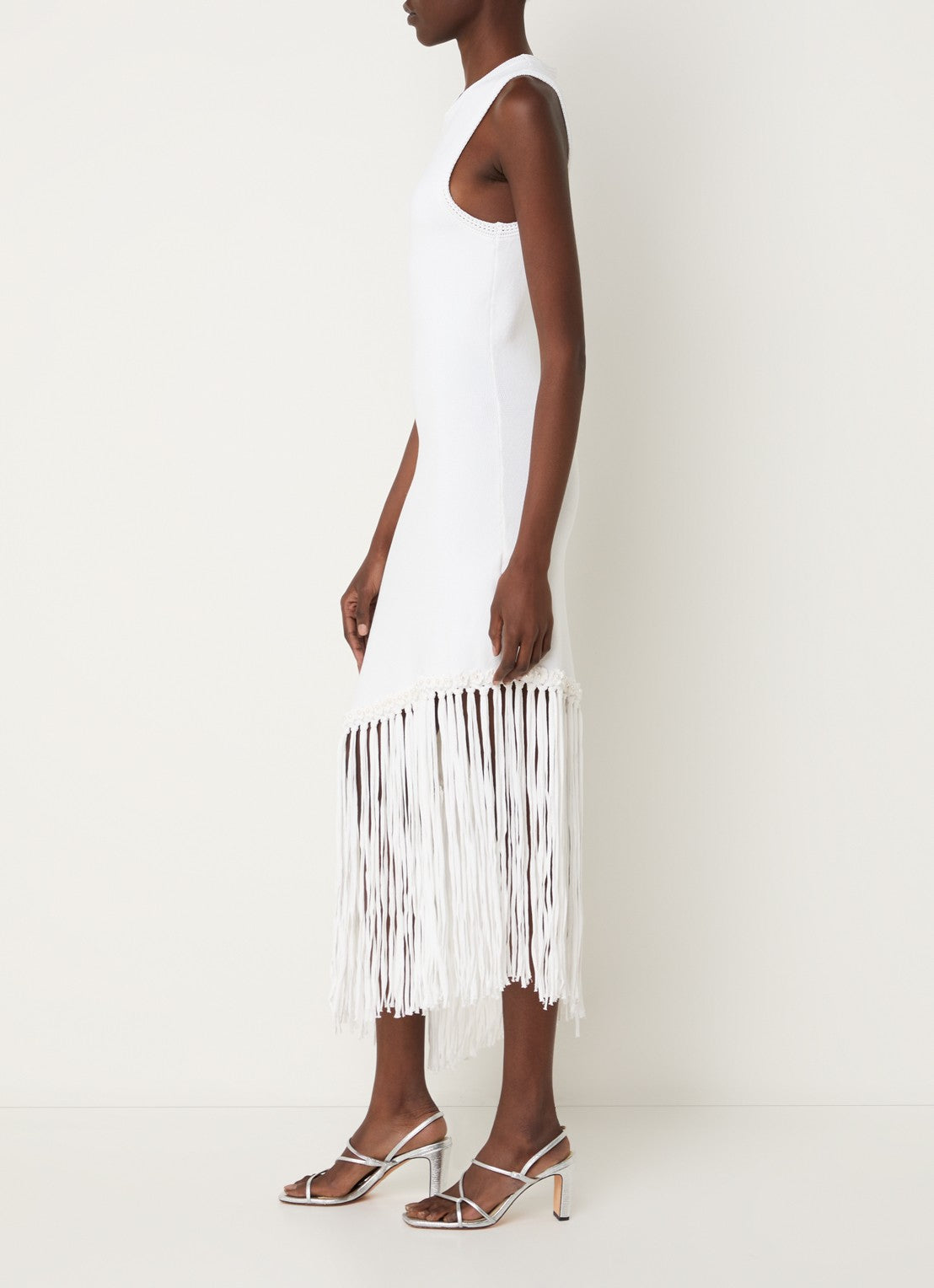 Finely Knitted Midi Fringes Dress