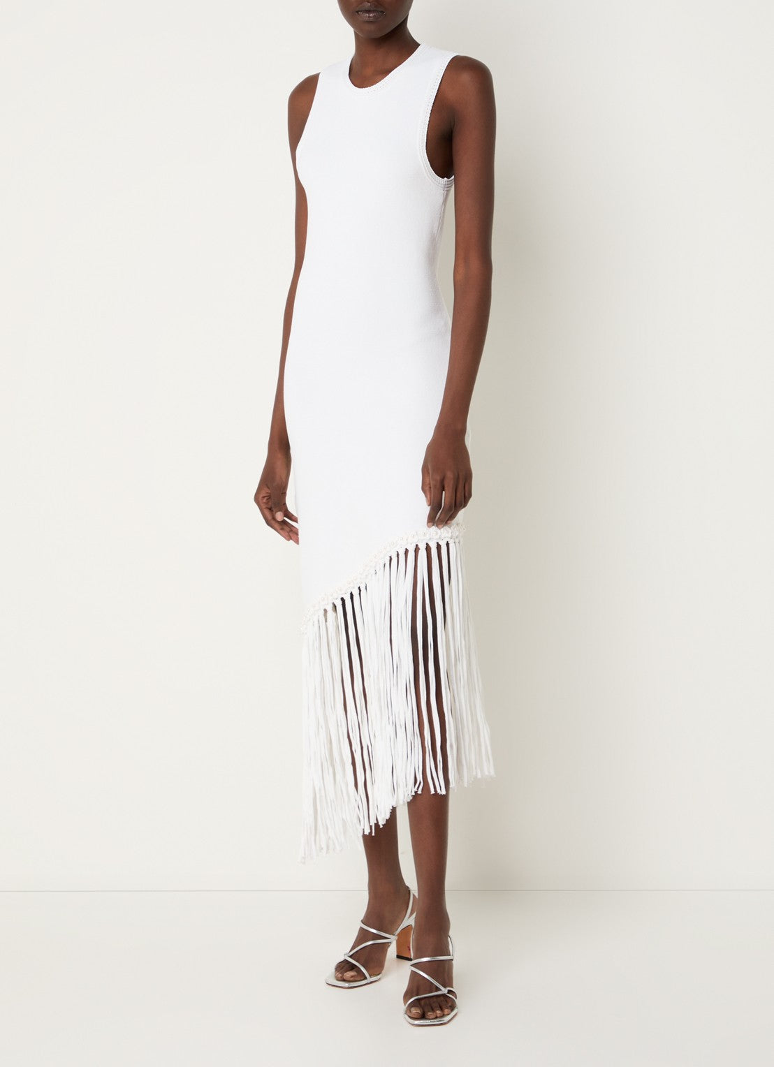 Finely Knitted Midi Fringes Dress