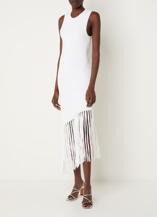 Finely Knitted Midi Fringes Dress