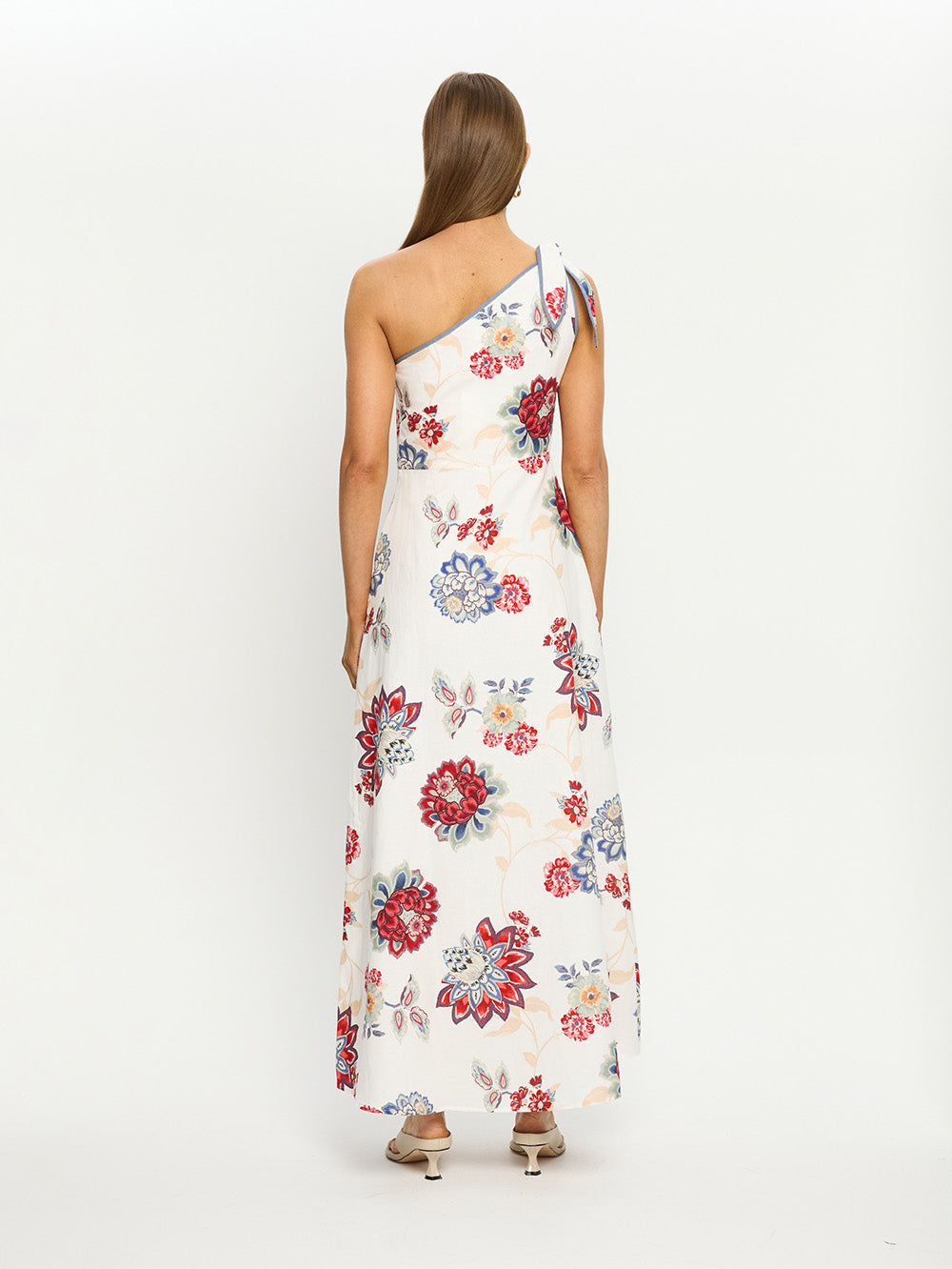 Printed One Shoulder Maxi Dress