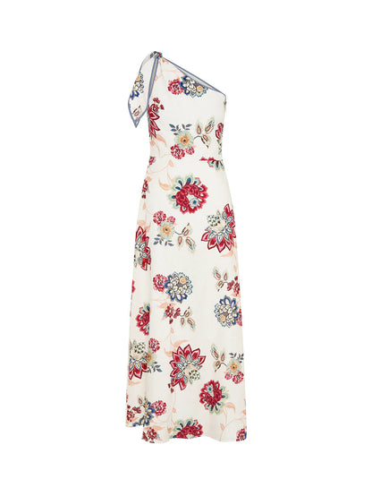 Printed One Shoulder Maxi Dress