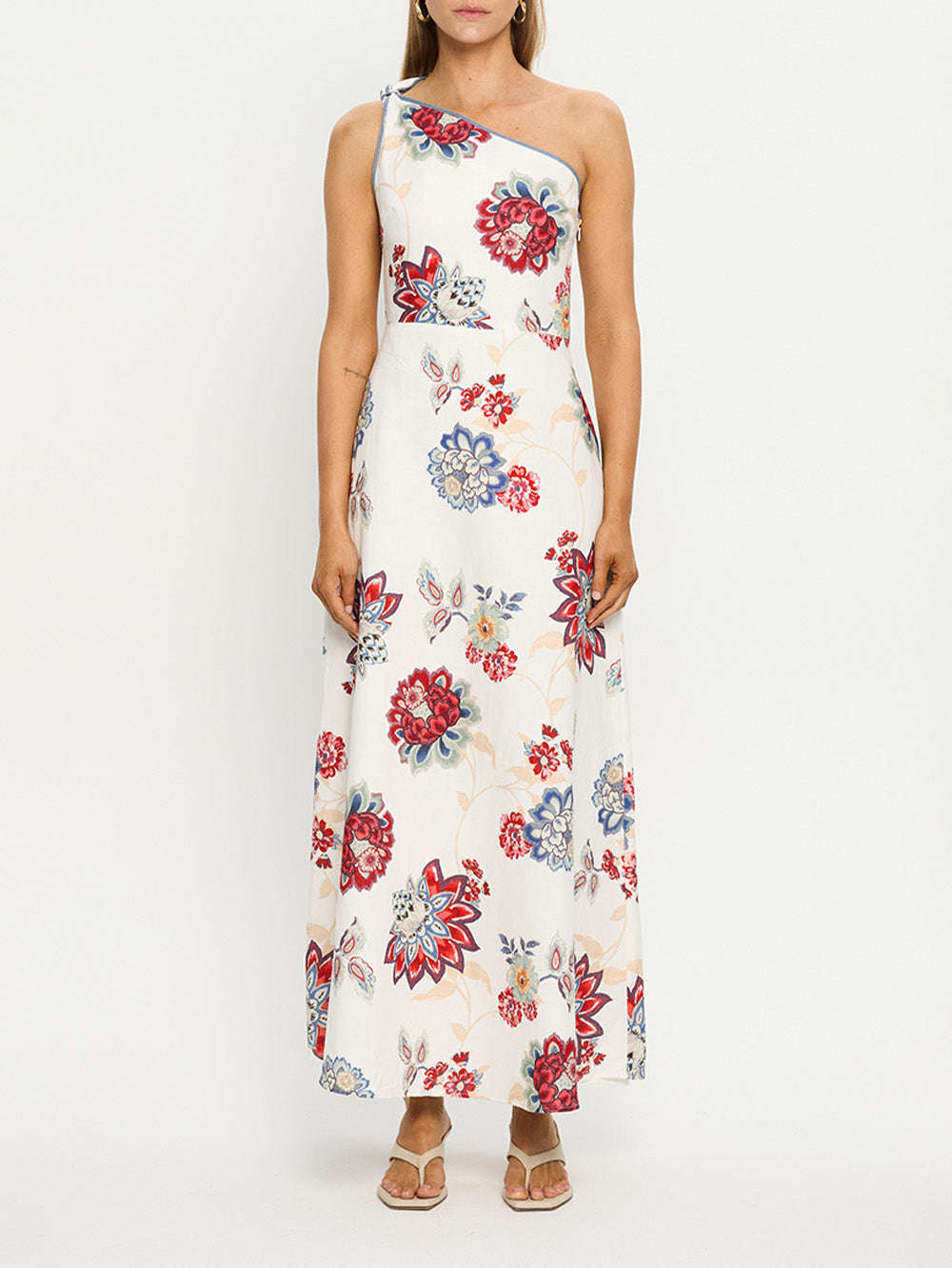 Printed One Shoulder Maxi Dress
