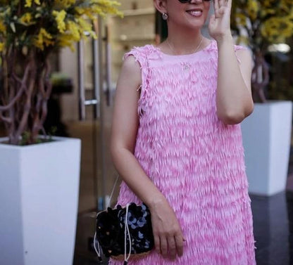 MIDI FRINGED MIDI DRESS