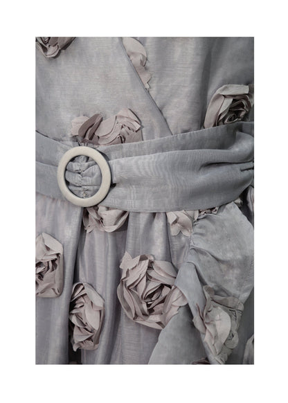 Gray Floral Dress