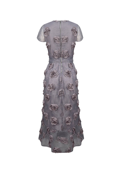 Gray Floral Dress