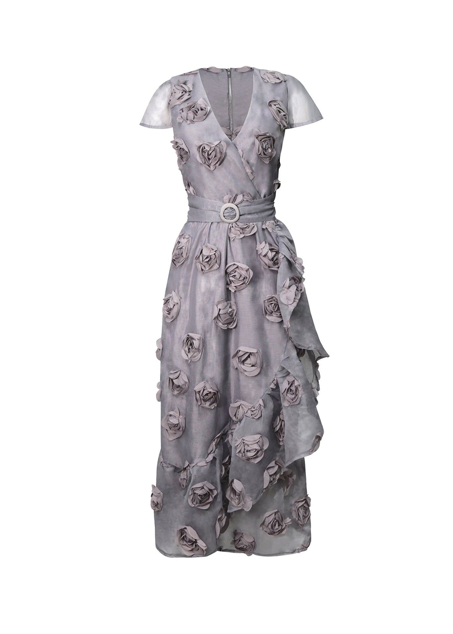Gray Floral Dress