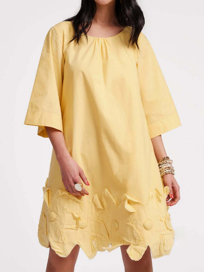 3/4 Bell Sleeve Flower Dress