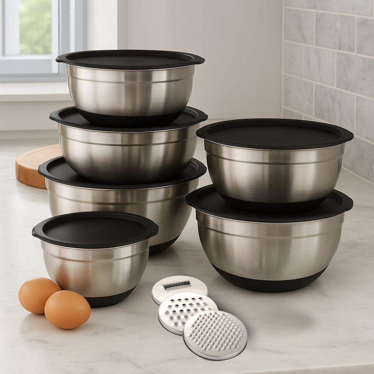 Gourmetific™ Stainless Steel Bowl Set