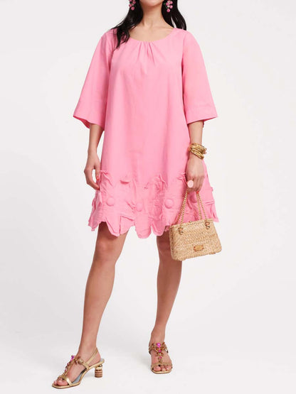 3/4 Bell Sleeve Flower Dress