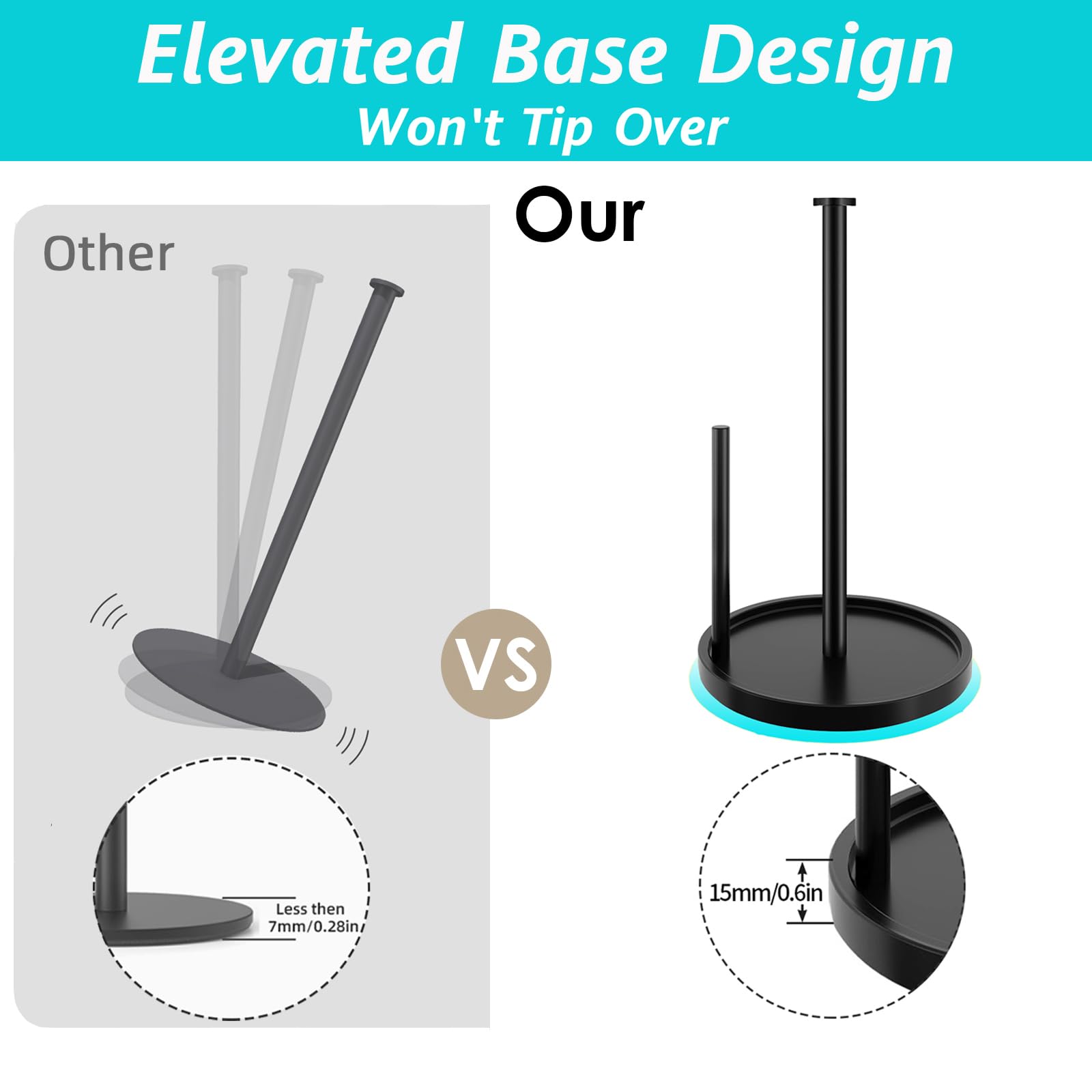 Countertop Paper Towel Holder — Weighted Base